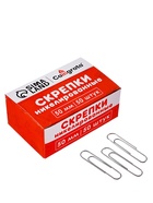 Скрепки 50 мм никелированные в картонной коробке 50 штук - Фото 2