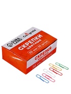 Скрепки 50 мм цветные в картонной коробке 50 штук - Фото 1