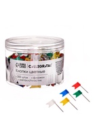 Кнопки Флажки цветные 300 штук в банке - Фото 1