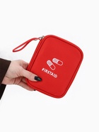 Косметичка-аптечка дорожная на молнии, с ручкой, маленькая, красная - Фото 2