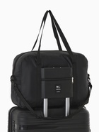 Сумка дорожная, 3 наружных кармана, на молнии, держатель для чемодана, длинный ремень, чёрная - Фото 6