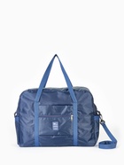 Сумка дорожная на молнии, 3 наружных кармана, держатель для чемодана, длинный ремень, синяя - Фото 5