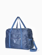 Сумка дорожная на молнии, 3 наружных кармана, держатель для чемодана, длинный ремень, синяя - Фото 6