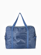 Сумка дорожная на молнии, 3 наружных кармана, держатель для чемодана, длинный ремень, синяя - Фото 4