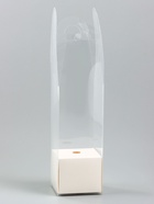 Коробка для мини-букетов и цветов, прозрачная с крафт-основанием, 28×8×8 см, белый - Фото 4