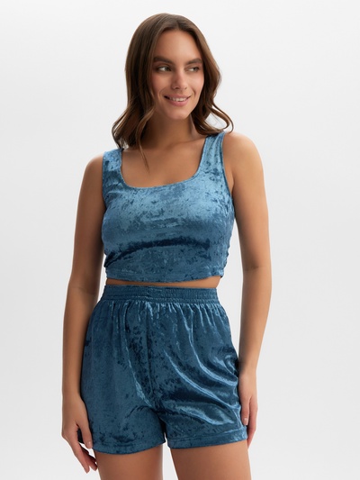 Топ домашний женский KAFTAN Velvet, размер 44-46, синий