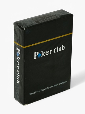 Карты игральные пластиковые 54 шт. Poker Club, для игры в покер, 9×6 см, синяя рубашка