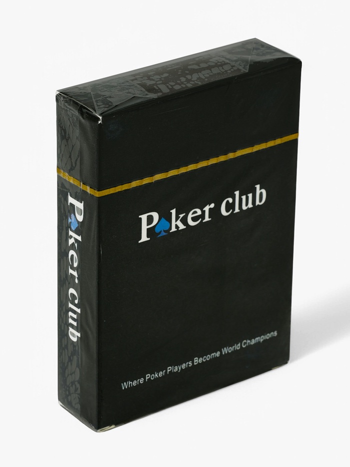 Карты игральные пластиковые 54 шт. Poker Club, для игры в покер, 9×6 см, синяя рубашка - Фото 1