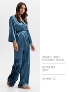 Костюм домашний женский (жакет, брюки) KAFTAN Velvet, размер 52-54, синий - Фото 2