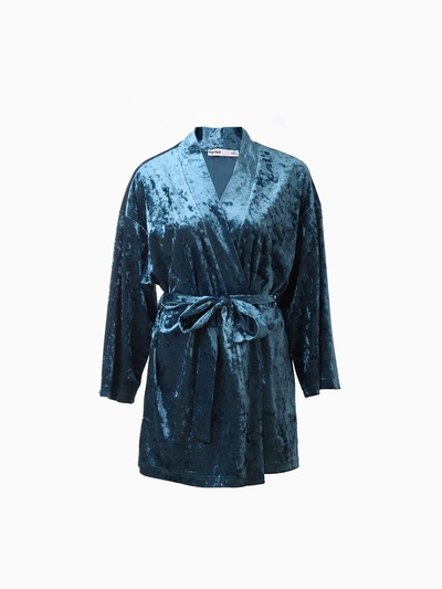 Костюм домашний женский (жакет, брюки) KAFTAN Velvet, размер 52-54, синий