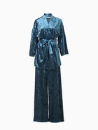 Костюм домашний женский (жакет, брюки) KAFTAN Velvet, размер 52-54, синий - Фото 15