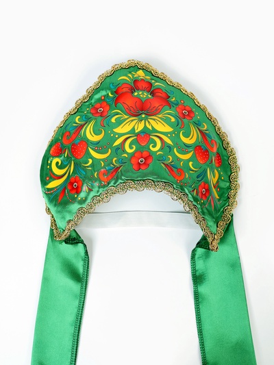 Кокошник «Хозяйка Медной горы», зелёный, р-р 54-58