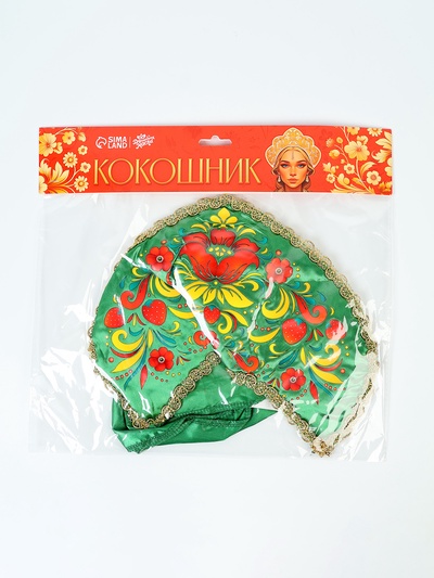 Кокошник «Хозяйка Медной горы», зелёный, р-р 54-58