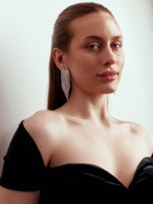 Серьги висячие со стразами «Вечное сияние», сердечки, белые в серебре - Фото 8