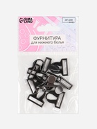 Застёжка для купальника, металлическая, 17 мм, 5 шт., цвет чёрный никель - Фото 4