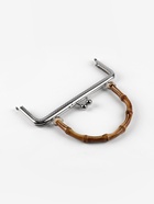 Фермуар пришивной, 21×9.5 см, с бамбуковой ручкой d=11×15.5 см, цвет коричневый, серебряный - Фото 2