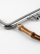 Фермуар пришивной, 21×9.5 см, с бамбуковой ручкой d=11×15.5 см, цвет коричневый, серебряный - Фото 5