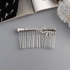 Гребень для волос QF «Медея», бант мини, 7×3.5 см, серебро - Фото 2