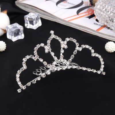 Диадема для волос «Медея», величие, 9.5×4 см, серебро