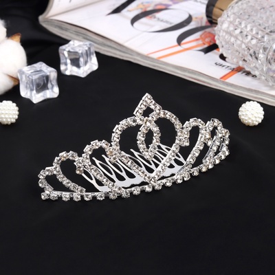 Диадема для волос «Медея», сердце величие, 10×4.5 см, серебро