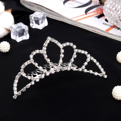 Диадема для волос «Медея», гармония, 10×4 см, серебро