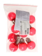 Лампа светодиодная, G45, Е27, 1.5 Вт, для белт-лайта, прозрачная, набор 10 штук, свечение красное - Фото 5