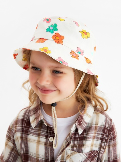 Панама для девочки KAFTAN «Цветочки», белая, размер 52-54