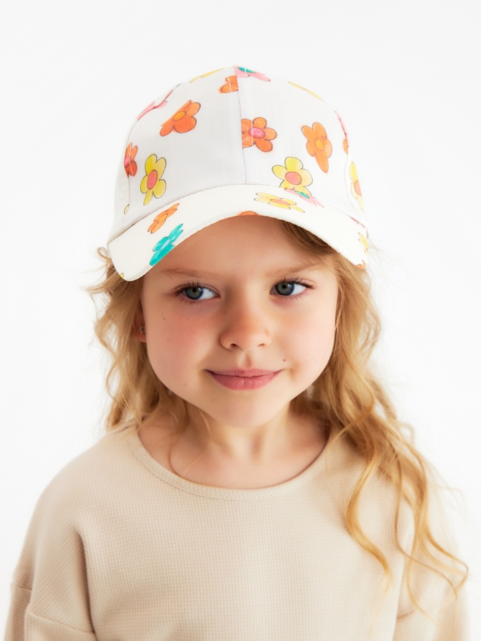Кепка для девочки KAFTAN «Цветочки», белая, размер 52-54