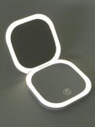 Зеркало косметическое, с подсветкой, 9×9×1.3 см, от АКБ, белое, 3 режима свечения - Фото 4