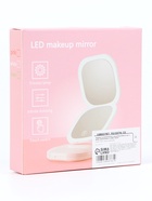 Зеркало косметическое, с подсветкой, 9×9×1.3 см, от АКБ, белое, 3 режима свечения - Фото 10