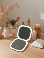 Зеркало косметическое, с подсветкой, 9×9×1.3 см, от АКБ, белое, 3 режима свечения - Фото 1