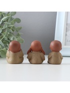 Набор фигурок керамика TAKE IT EASY «Не вижу, не слышу, не говорю», 3 шт. - Фото 3