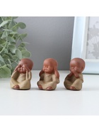 Набор фигурок керамика TAKE IT EASY «Не вижу, не слышу, не говорю», 3 шт. - Фото 4