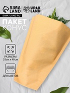 Пакет - конус крафт, для переноски цветов и букетов, 12+35×40 см - Фото 1