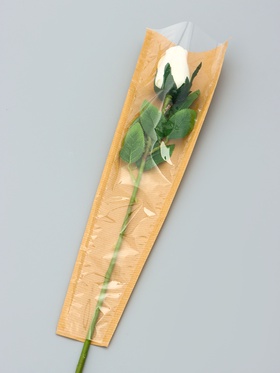 Конус для цветов, крафт с пленкой, 12.5?4?40cm, крафтовый (комплект 20 шт)