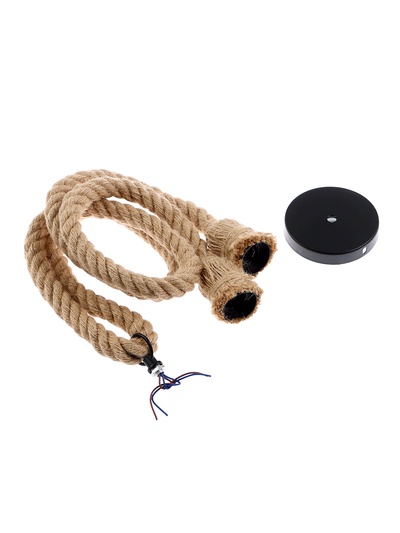 Патрон подвесной, Е27, двойной, 1 м, 220 В, материал джут