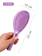 Расчёска для сушки волос, массажная, 24×10 см, фиолетовая - Фото 2