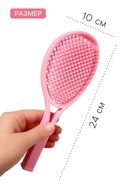 Расчёска для сушки волос, массажная, 24×10 см, розовая - Фото 2