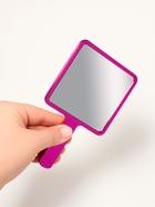 Зеркало с ручкой, 16×9 см, розовое - Фото 3