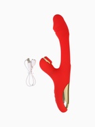 Вибратор с вакуумно-волновой стимуляцией клитора и точкой G, красный - Фото 2