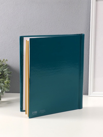 Фотоальбом магнитный 20 листов "Если не сейчас, то когда" зелёный тиснение золото 29х24х2 см   10665