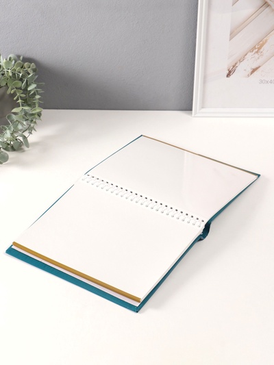 Фотоальбом магнитный 20 листов "Если не сейчас, то когда" зелёный тиснение золото 29х24х2 см   10665