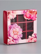 Коробка для конфет с обечайкой 9 шт. «Поздравляю», 13.7×13.7×3.5 см - Фото 2