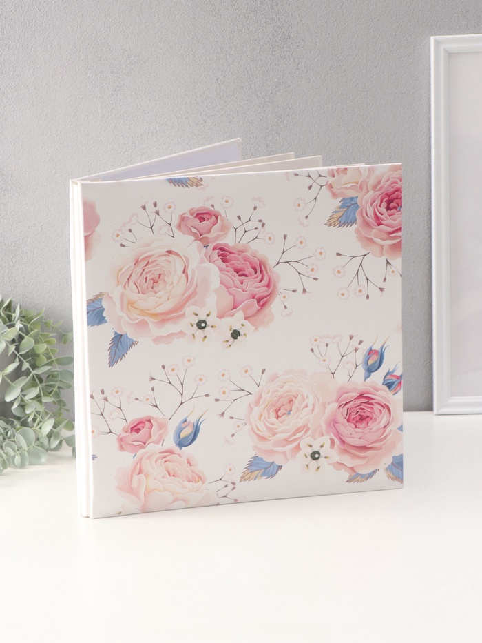 Фотоальбом магнитный на 20 листов «Весенний букет», кожзам, в коробке, 2.6×32×33.5 см - Фото 1