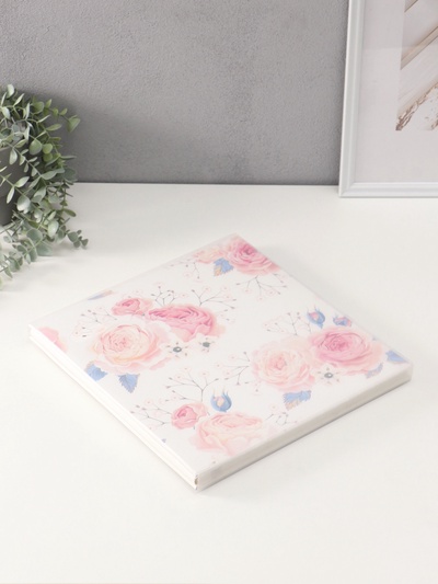 Фотоальбом магнитный 20 листов "Весенний букет" кожзам, в коробке 2,6х32х33,5 см