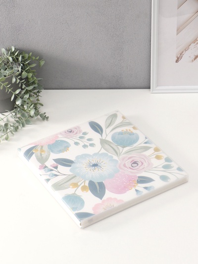 Фотоальбом магнитный 20 листов "Любимые цветы" кожзам, в коробке 2,6х32х33,5 см