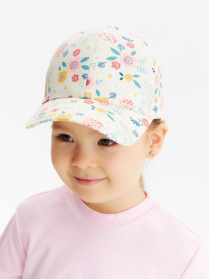 Кепка детская KAFTAN Flowers, цвет молочный, размер 52-54