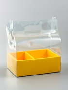 Коробка с PVC для цветов и десертов 26×18×30 см, желтый - Фото 1