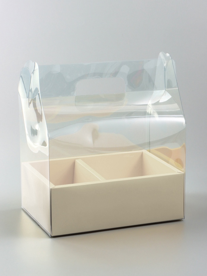 Коробка с PVC для цветов и десертов 26×18×30 см, желтый - Фото 1