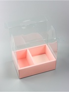 Коробка с PVC для цветов и десертов 26×18×30 см, розовый - Фото 2